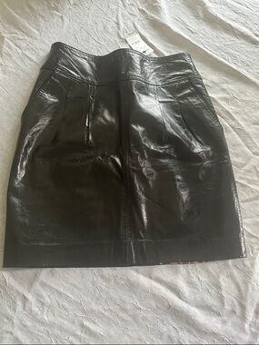 The Limited Black Leather Mini Skirt
